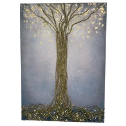 Eliza Oynus - Grey Tree - Installation - Silk - Linen - Gold - Avvenice