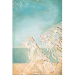 Eliza Oynus - Venetian Lion and Lioness - Installation - Silk - Linen - Gold - Avvenice