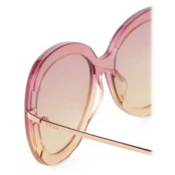 Emilio Pucci - Butterfly Frame Wave-Effect Sunglasses - Pink - Sunglasses - Emilio Pucci Eyewear - Avvenice