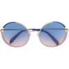 Emilio Pucci - Pink And Blue Enamel Rimmed Round Sunglasses - Pink Blue - Sunglasses - Emilio Pucci Eyewear - Avvenice