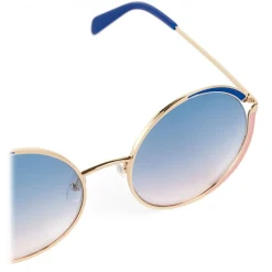 Emilio Pucci - Pink And Blue Enamel Rimmed Round Sunglasses - Pink Blue - Sunglasses - Emilio Pucci Eyewear - Avvenice
