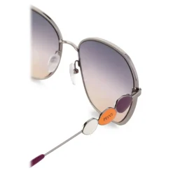Emilio Pucci - Silver-Tone Square Frame Embellished Sunglasses - Silver - Sunglasses - Emilio Pucci Eyewear - Avvenice