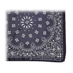 Fefè Napoli - Black Bandan Silk Dandy Pocket Square - Pocket-Square - Handmade in Italy - Luxury Exclusive Collection - Avvenice