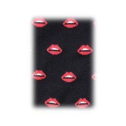 Fefè Napoli - Black Mouths Dandy Men's Socks - Socks - Handmade in Italy - Luxury Exclusive Collection - Avvenice