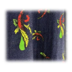 Fefè Napoli - Blue Ace of Sticks Scaramantia Wool Scarf - Scarves and Foulards - Handmade in Italy - Luxury Exclusive Collection - Avvenice