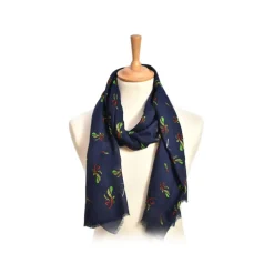 Fefè Napoli - Blue Ace of Sticks Scaramantia Wool Scarf - Scarves and Foulards - Handmade in Italy - Luxury Exclusive Collection - Avvenice