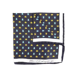 Fefè Napoli - Blue Autumn Silk Dandy Pocket Square - Pocket-Square - Handmade in Italy - Luxury Exclusive Collection - Avvenice