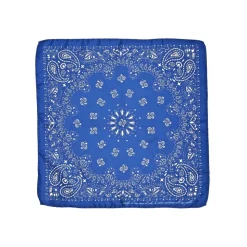 Fefè Napoli - Blue Bandan Silk Dandy Pocket Square - Pocket-Square - Handmade in Italy - Luxury Exclusive Collection - Avvenice