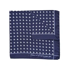 Fefè Napoli - Blue Butterfly Silk Dandy Pocket Square - Pocket-Square - Handmade in Italy - Luxury Exclusive Collection - Avvenice