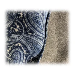 Fefè Napoli - Blue Cash Double Gentleman Scarf - Scarves and Foulards - Handmade in Italy - Luxury Exclusive Collection - Avvenice