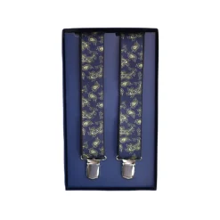 Fefè Napoli - Blue Cash Gentleman Suspenders - Braces - Handmade in Italy - Luxury Exclusive Collection - Avvenice