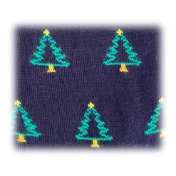 Fefè Napoli - Blue Christmas Short Dandy Men's Socks - Socks - Handmade in Italy - Luxury Exclusive Collection - Avvenice