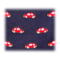 Fefè Napoli - Blue Cinquecento Short Dandy Men's Socks - Socks - Handmade in Italy - Luxury Exclusive Collection - Avvenice