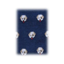 Fefè Napoli - Blue Dog Dandy Men's Socks - Socks - Handmade in Italy - Luxury Exclusive Collection - Avvenice