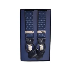 Fefè Napoli - Blue Electro Dandy Suspenders - Braces - Handmade in Italy - Luxury Exclusive Collection - Avvenice