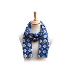 Fefè Napoli - Blue Flowers Dandy Silk Scarf - Scarves and Foulards - Handmade in Italy - Luxury Exclusive Collection - Avvenice