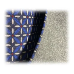 Fefè Napoli - Blue Flowers Seventy Double Silk Scarf - Scarves and Foulards - Handmade in Italy - Luxury Exclusive Collection - Avvenice