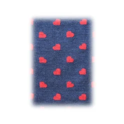 Fefè Napoli - Blue Hearts Dandy Men's Socks - Socks - Handmade in Italy - Luxury Exclusive Collection - Avvenice