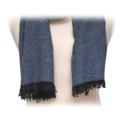 Fefè Napoli - Blue Jeans Cashmere Elegance Scarf - Scarves and Foulards - Handmade in Italy - Luxury Exclusive Collection - Avvenice