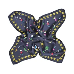 Fefè Napoli - Blue Kids Silk Foulard - Scarves and Foulards - Handmade in Italy - Luxury Exclusive Collection - Avvenice