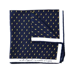 Fefè Napoli - Blue Lightning Silk Dandy Pocket Square - Pocket-Square - Handmade in Italy - Luxury Exclusive Collection - Avvenice
