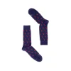 Fefè Napoli - Blue Lucky Horns Short Scaramantia Men's Socks - Socks - Handmade in Italy - Luxury Exclusive Collection - Avvenice