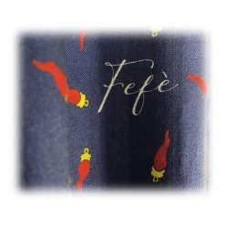 Fefè Napoli - Blue Lucky Horn Scaramantia Wool Scarf - Scarves and Foulards - Handmade in Italy - Luxury Exclusive Collection - Avvenice
