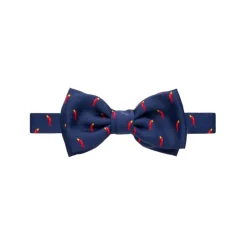 Fefè Napoli - Blue Lucky Horns Silk Bow-Tie - Bow-Tie - Handmade in Italy - Luxury Exclusive Collection - Avvenice