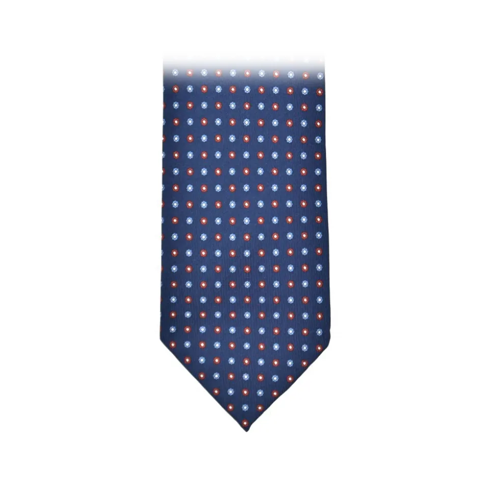 Fefè Napoli - Blue Navy 7 Folds Gentleman Silk Unlined Tie - Ties - Handmade in Italy - Luxury Exclusive Collection - Avvenice