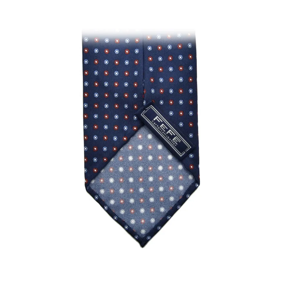 Fefè Napoli - Blue Navy 7 Folds Gentleman Silk Unlined Tie - Ties - Handmade in Italy - Luxury Exclusive Collection - Avvenice