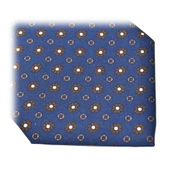 Fefè Napoli - Blue Navy 7 Folds Gentleman Silk Tie - Ties - Handmade in Italy - Luxury Exclusive Collection - Avvenice