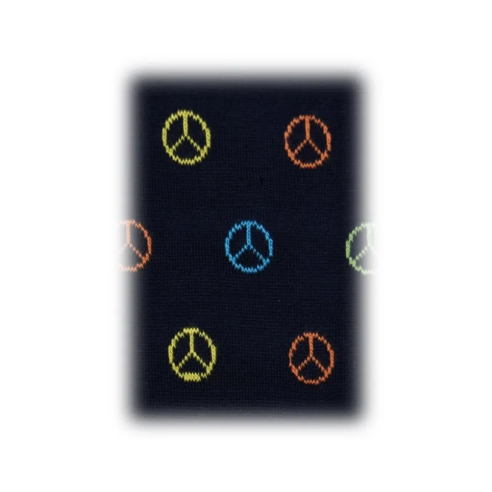 Fefè Napoli - Blue Peace Dandy Men's Socks - Socks - Handmade in Italy - Luxury Exclusive Collection - Avvenice