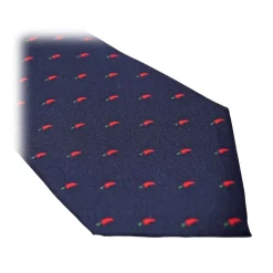 Fefè Napoli - Blue Peppers Scaramantia Silk Tie - Ties - Handmade in Italy - Luxury Exclusive Collection - Avvenice