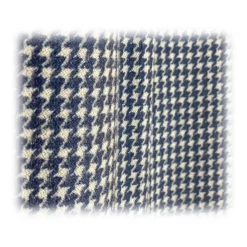 Fefè Napoli - Blue Pied De Poule Double Gentleman Scarf - Scarves and Foulards - Handmade in Italy - Luxury Exclusive Collection - Avvenice