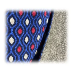 Fefè Napoli - Blue Pois Double Dandy Silk Scarf - Scarves and Foulards - Handmade in Italy - Luxury Exclusive Collection - Avvenice