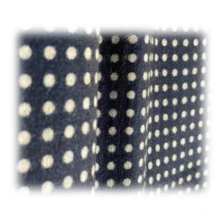 Fefè Napoli - Blue Pois Double Gentleman Scarf - Scarves and Foulards - Handmade in Italy - Luxury Exclusive Collection - Avvenice