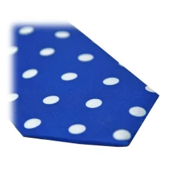 Fefè Napoli - Blue Pois Gentleman Silk Tie - Ties - Handmade in Italy - Luxury Exclusive Collection - Avvenice