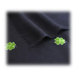 Fefè Napoli - Blue Quatre-foil Scaramantia Wool Scarf - Scarves and Foulards - Handmade in Italy - Luxury Exclusive Collection - Avvenice