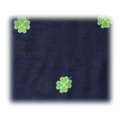 Fefè Napoli - Blue Quatre-foil Scaramantia Wool Scarf - Scarves and Foulards - Handmade in Italy - Luxury Exclusive Collection - Avvenice