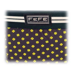 Fefè Napoli - Blue Quatre-foil Man Underwear - Underwear - Handmade in Italy - Luxury Exclusive Collection - Avvenice