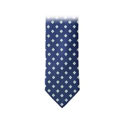 Fefè Napoli - Blue Quatrefoil Gentleman Silk Tie - Ties - Handmade in Italy - Luxury Exclusive Collection - Avvenice