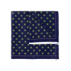 Fefè Napoli - Blue Quatre-Foil Silk Scaramantia Pocket Square - Pocket-Square - Handmade in Italy - Luxury Exclusive Collection - Avvenice