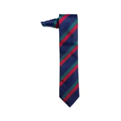 Fefè Napoli - Blue Red Regimental Business Silk Tie - Ties - Handmade in Italy - Luxury Exclusive Collection - Avvenice