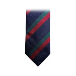 Fefè Napoli - Blue Red Regimental Business Silk Tie - Ties - Handmade in Italy - Luxury Exclusive Collection - Avvenice
