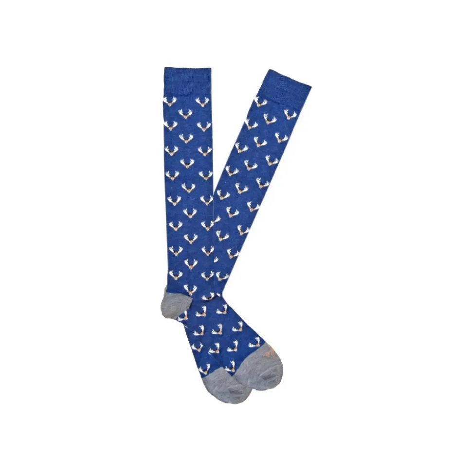 Fefè Napoli - Blue Reindeer Dandy Men's Socks - Socks - Handmade in Italy - Luxury Exclusive Collection - Avvenice