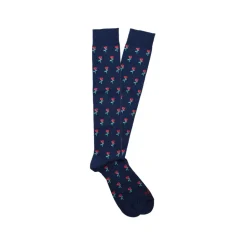Fefè Napoli - Blue Roses Dandy Men's Socks - Socks - Handmade in Italy - Luxury Exclusive Collection - Avvenice