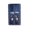 Fefè Napoli - Blue Satin Gentleman Suspenders - Braces - Handmade in Italy - Luxury Exclusive Collection - Avvenice
