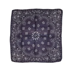 Fefè Napoli - Blue Silk Cotton Bandana - Scarves and Foulards - Handmade in Italy - Luxury Exclusive Collection - Avvenice