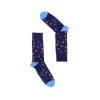 Fefè Napoli - Blue Skiers Short Dandy Men's Socks - Socks - Handmade in Italy - Luxury Exclusive Collection - Avvenice
