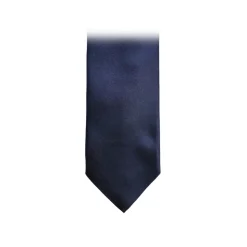 Fefè Napoli - Blue Solid Color Gentleman Silk Tie - Ties - Handmade in Italy - Luxury Exclusive Collection - Avvenice